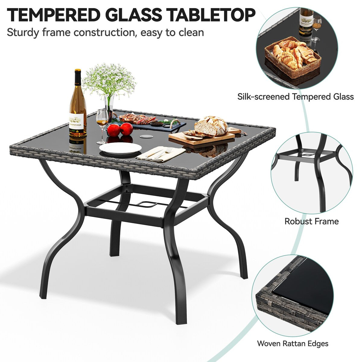 Tavolo da pranzo in vimini Moasis