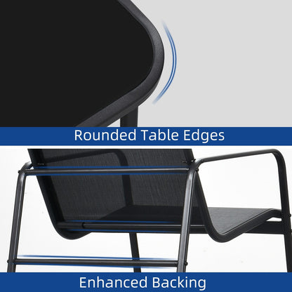 Set da conversazione per patio esterno Moasis da 4 pezzi con sedie a dondolo da bistrot, divanetto e tavolo in vetro