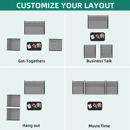 Set da conversazione Moasis Textline da esterno, 4 pezzi, con tavolo in vetro