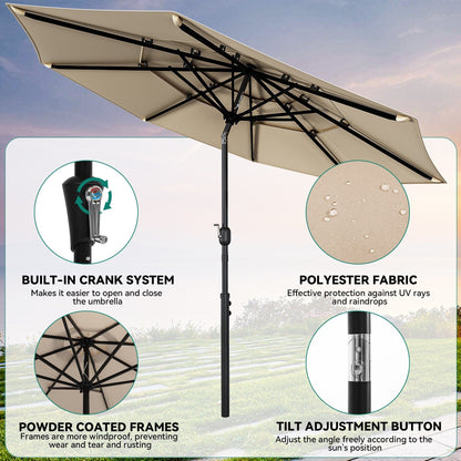 Set da pranzo per esterni 5/7/9 pezzi con sedie girevoli in textilene da 28 W, tavolo