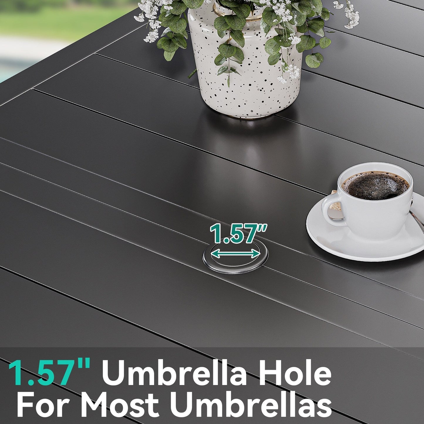 Set da pranzo per esterni 5/7/9 pezzi con sedie girevoli in textilene da 28 W, tavolo