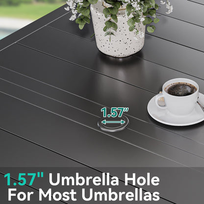 Set da pranzo per esterni 5/7/9 pezzi con sedie girevoli in textilene da 28 W, tavolo