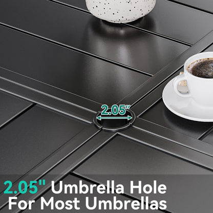 Set da pranzo per esterni 5/7/9 pezzi con sedie girevoli in textilene da 28 W, tavolo