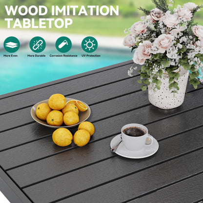 Set da pranzo per esterni 5/7/9 pezzi con sedie girevoli in textilene da 28 W, tavolo