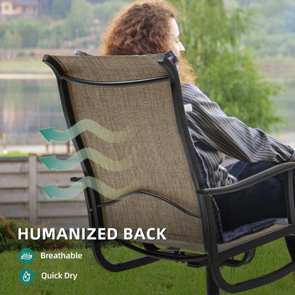 Set da pranzo per esterni 5/7/9 pezzi con sedie girevoli in textilene da 28 W, tavolo