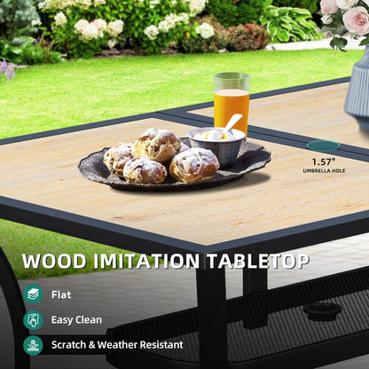 Set da pranzo per esterni 5/7/9 pezzi con sedie girevoli in textilene da 28 W, tavolo