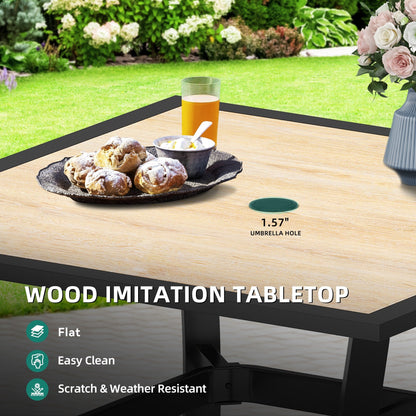 Set da pranzo per esterni 5/7/9 pezzi con sedie girevoli in textilene da 28 W, tavolo