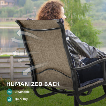 Set da pranzo per esterni 5/7/9 pezzi con sedie girevoli in textilene da 28 W, tavolo