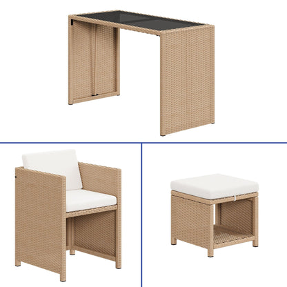 Set da bar in vimini per mobili da esterno Moasis da 5 pezzi - 5 pezzi