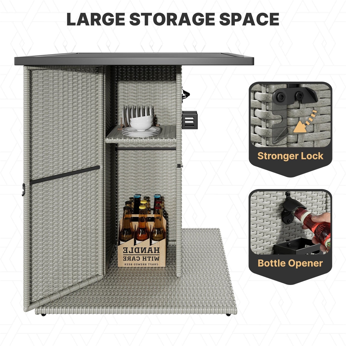 Set da bar in vimini per mobili da esterno Moasis da 5 pezzi - 5 pezzi