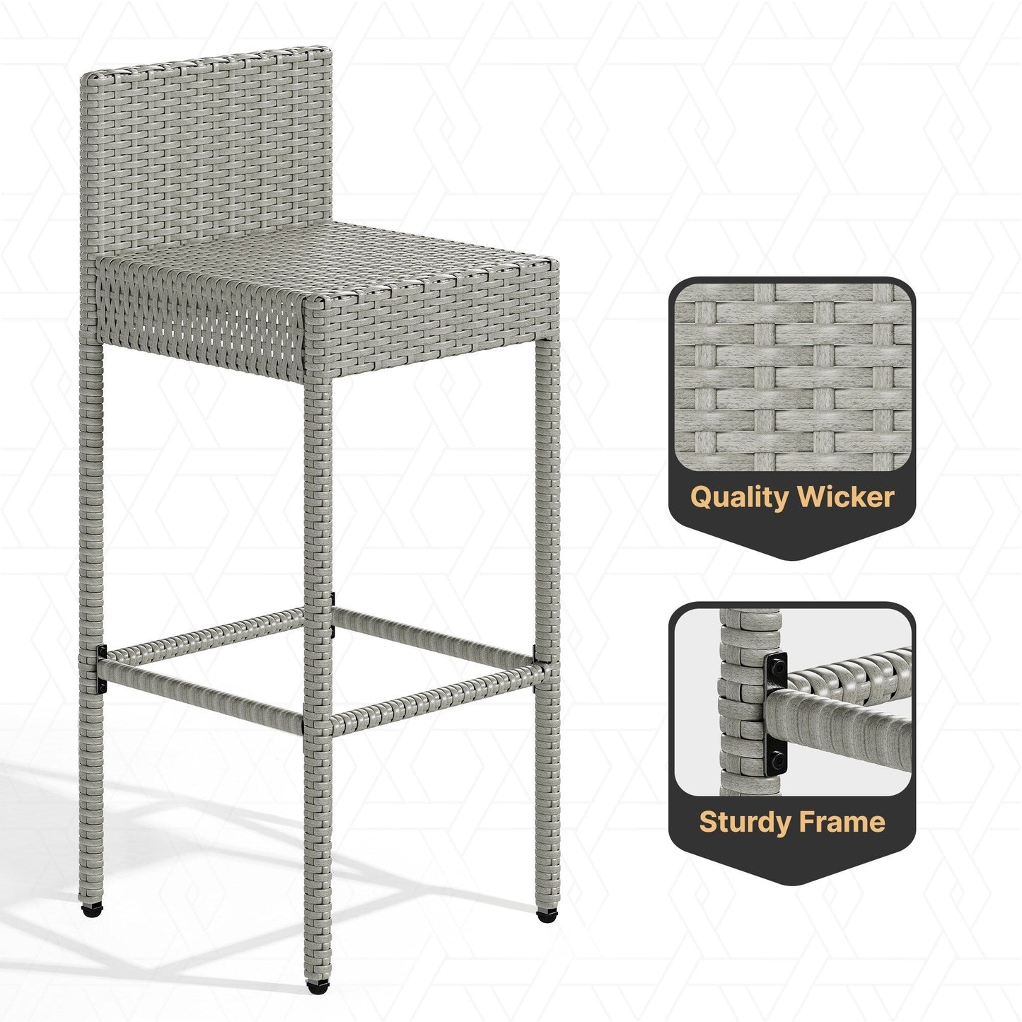 Set da bar in vimini per mobili da esterno Moasis da 5 pezzi - 5 pezzi