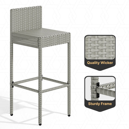 Set da bar in vimini per mobili da esterno Moasis da 5 pezzi - 5 pezzi