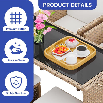 Set da bar in vimini per mobili da esterno Moasis da 5 pezzi - 5 pezzi