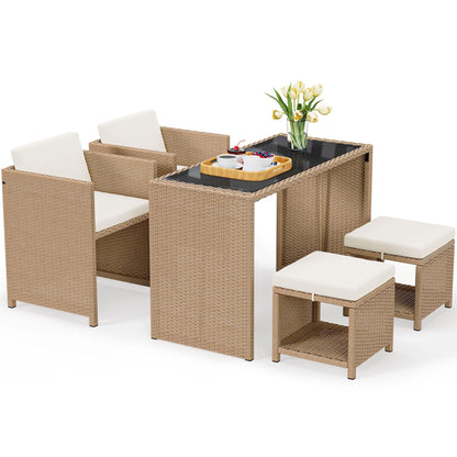 Set da bar in vimini per mobili da esterno Moasis da 5 pezzi - 5 pezzi