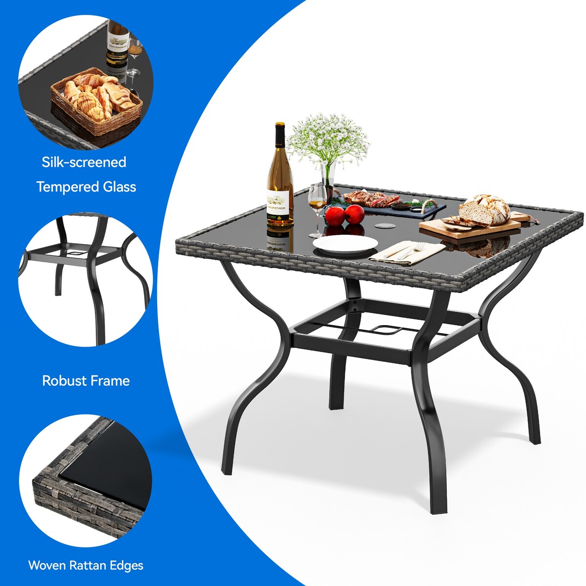 Set da pranzo per esterni Moasis da 5 pezzi - 5 pezzi