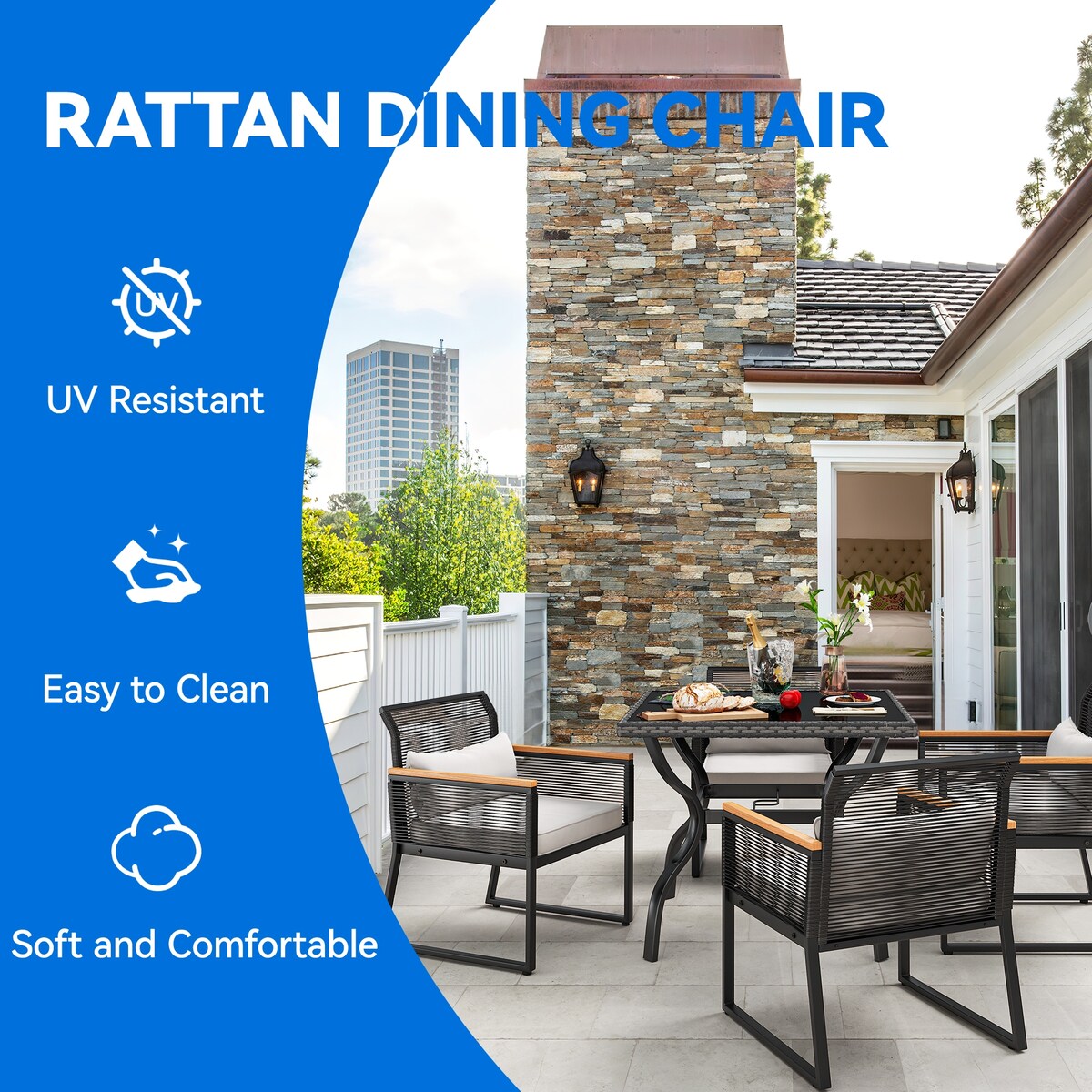 Set da pranzo per esterni Moasis da 5 pezzi - 5 pezzi