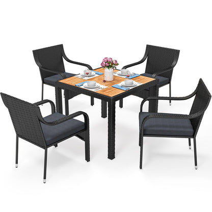 Set da pranzo quadrato da patio Moasis da 5 pezzi - 5 pezzi