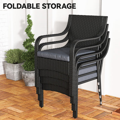 Set da pranzo quadrato da patio Moasis da 5 pezzi - 5 pezzi