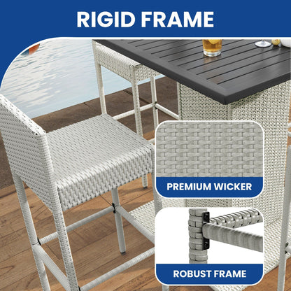 Set da bar per patio in vimini Moasis da 5 pezzi - 5 pezzi