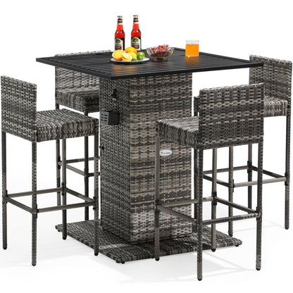 Set da bar per patio in vimini Moasis da 5 pezzi - 5 pezzi