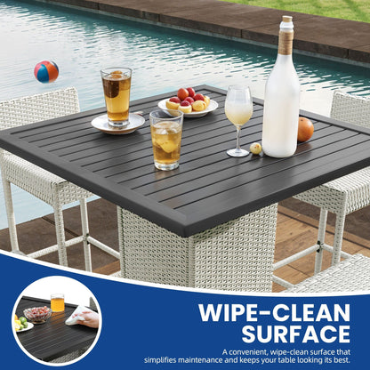 Set da bar per patio in vimini Moasis da 5 pezzi - 5 pezzi