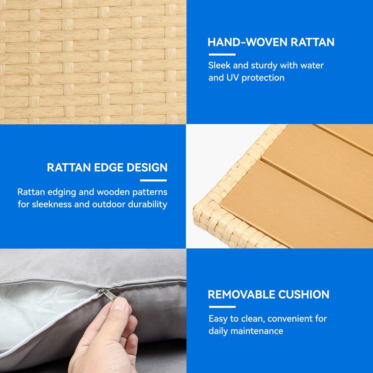 Set da conversazione per mobili da giardino in vimini Moasis da 6 pezzi - 6 pezzi