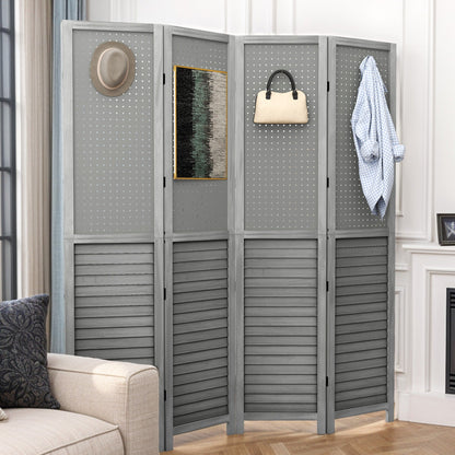 Divisorio per ambienti in legno bianco Moasis 67 a 4 pannelli