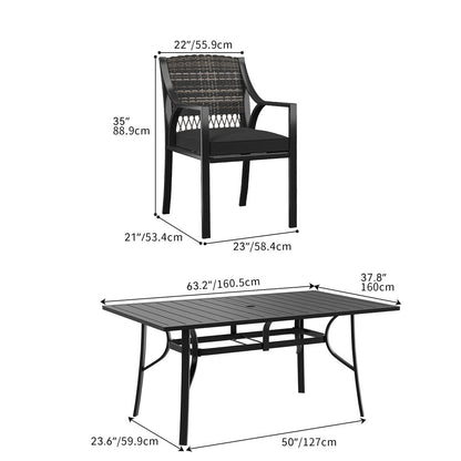 Set da pranzo da patio Moasis da 7 pezzi - 37,8 L x 35 W x 43,2 H