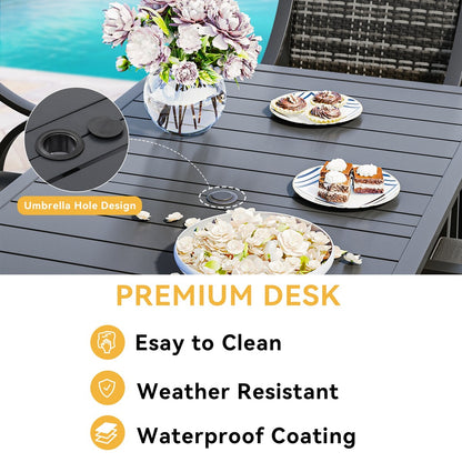 Set da pranzo da patio Moasis da 7 pezzi - 37,8 L x 35 W x 43,2 H