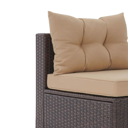 Moasis, set da conversazione con divano componibile in vimini, 7 pezzi, per esterni, patio, con tavolino e cuscini