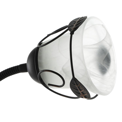 Lampada da terra tradizionale Torchiere Moasis 71 con luce di lettura regolabile, paralumi in vetro alabastro - 71H