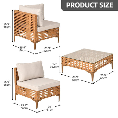 Moasis 7 pezzi set di divani componibili per mobili da giardino, per patio, cortile, piscina, veranda, con tavolino e cuscini