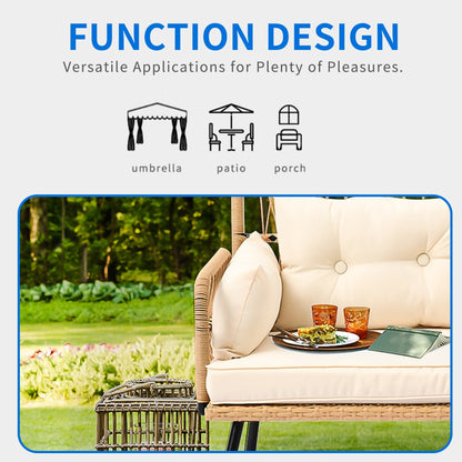 Set da conversazione per mobili da giardino in vimini nero Moasis da 6 pezzi - 6 pezzi