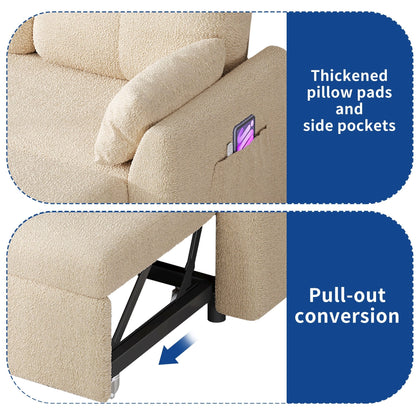 Divano letto componibile reversibile a 3 posti a L Moasis con contenitore e cuscini