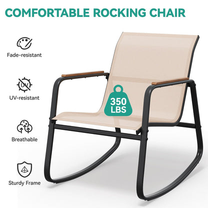 Set di 3 sedie a dondolo da esterno Moasis con tavolino laterale