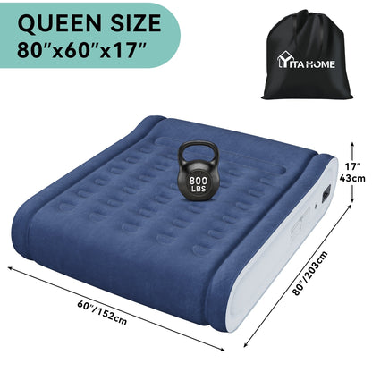 Materasso gonfiabile Moasis Queen da 17 pollici con cuscino integrato