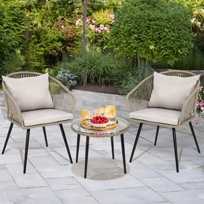 Set da bistrot in vimini Moasis, mobili da esterno - 3 pezzi