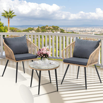 Set da bistrot in vimini Moasis, mobili da esterno - 3 pezzi