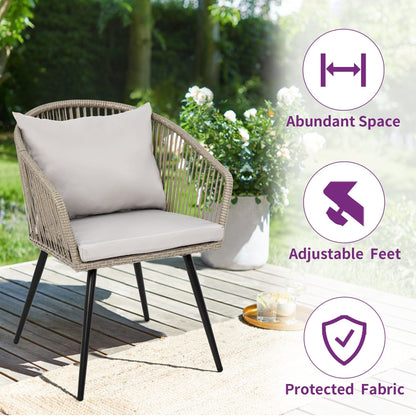 Set da bistrot in vimini Moasis, mobili da esterno - 3 pezzi