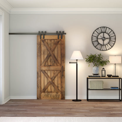 Lampada Moby Swing Arm in bronzo annerito con paralume rotondo/stile impero