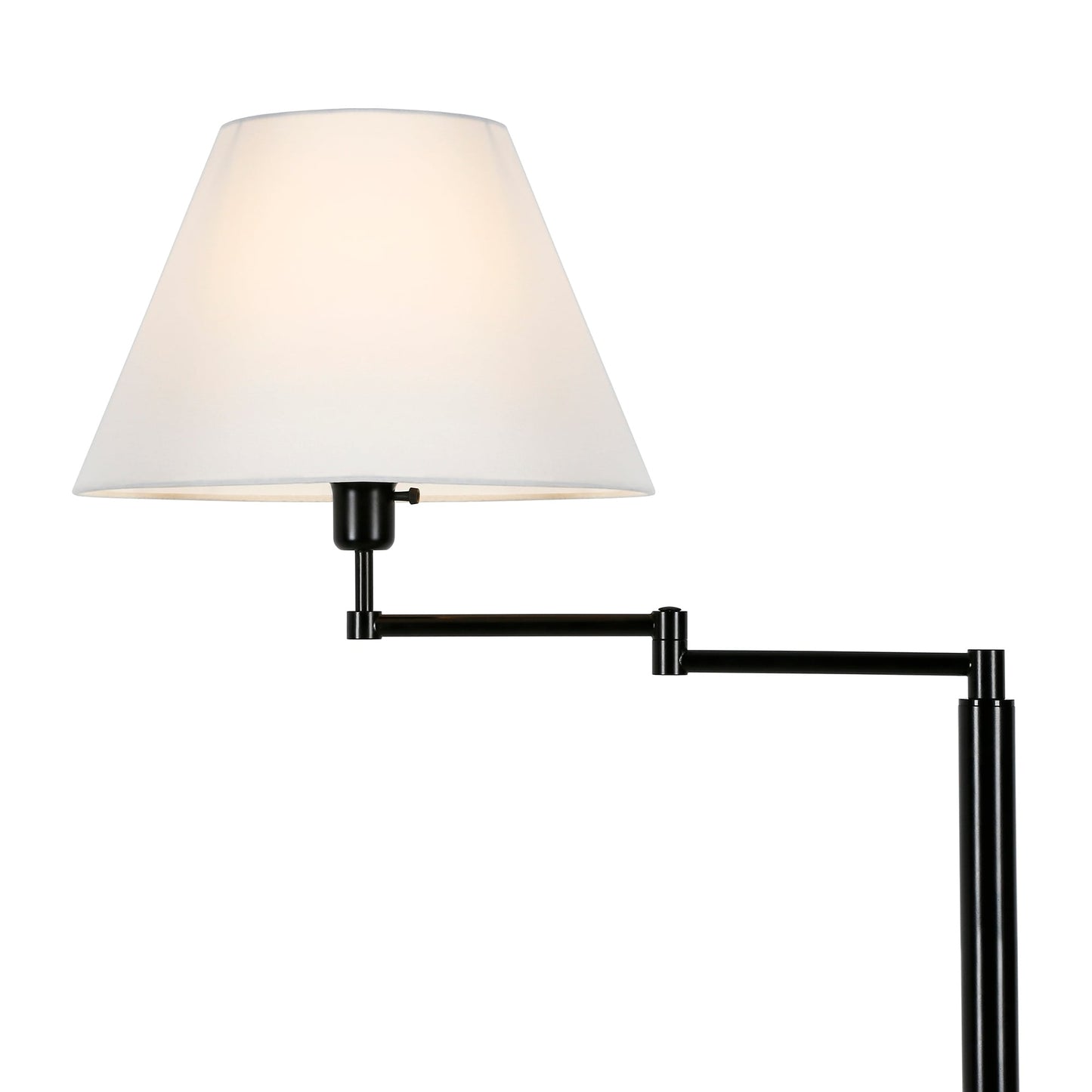 Lampada Moby Swing Arm in bronzo annerito con paralume rotondo/stile impero