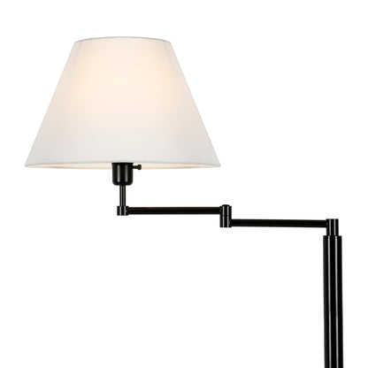Lampada Moby Swing Arm in bronzo annerito con paralume rotondo/stile impero