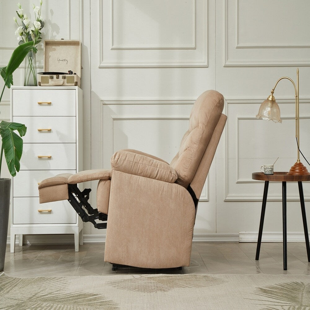 Poltrona reclinabile manuale Mocha, braccioli con cuscino per camera da letto e soggiorno