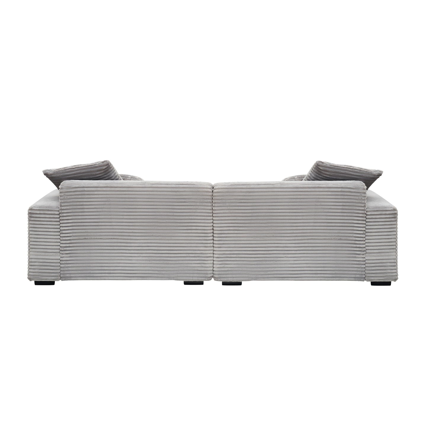 Divano moderno in velluto a coste 104.72 a 4 posti con 4 cuscini decorativi per soggiorno