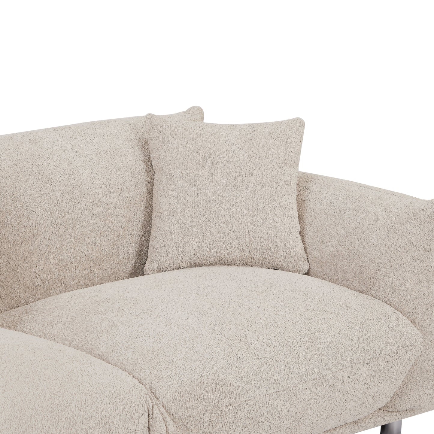 Divano moderno 111 oversize a 3 posti con gambe in metallo e struttura in legno massello per soggiorno