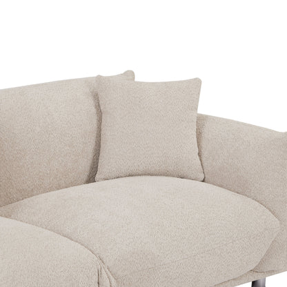 Divano moderno 111 oversize a 3 posti con gambe in metallo e struttura in legno massello per soggiorno