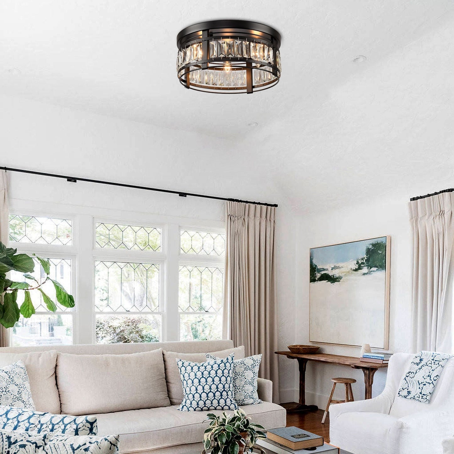 Plafoniera industriale da 14 pollici, nera opaca