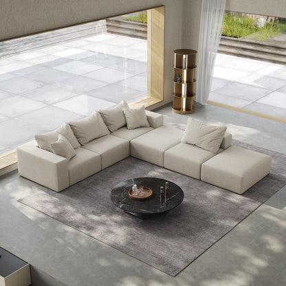 Divano componibile moderno a forma di L da 162 pollici, divano componibile gratuito con 6 cuscini per soggiorno, camera da letto