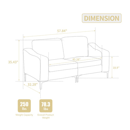 Divano componibile modulare moderno a 2 posti in velluto a coste, poltrona per soggiorno e ufficio