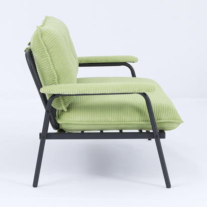 Divano moderno a 2 posti da 53 pollici, dimensioni compatte, struttura in metallo, misto poliestere, per soggiorno in appartamento